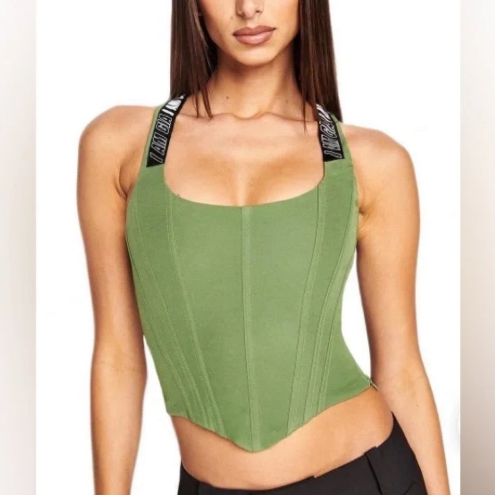 I AM GIA Army Green Corset Top XXS
